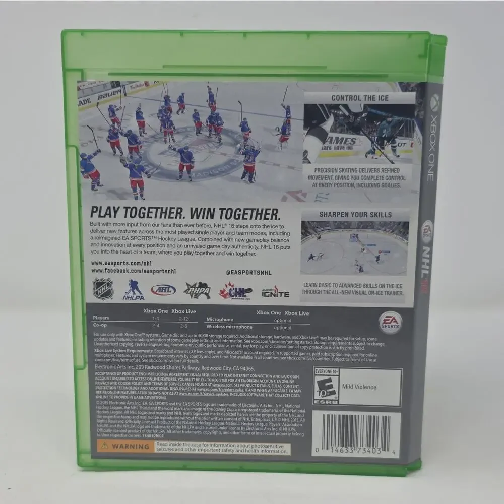 EA Sports NHL 16 Microsoft Xbox One Xbox Live Sports E10+ 2015